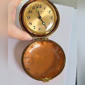 Vintage Retro Phinney Walker Round Face Wind-Up Japan Travel Alarm Clock